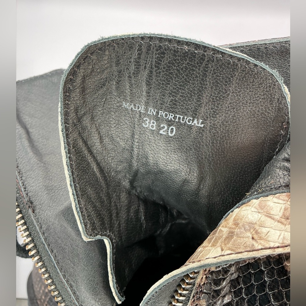 🤎 NEW 🤎Allsaints Brigade Combat Boots Python Pattern - Picture 15 of 16